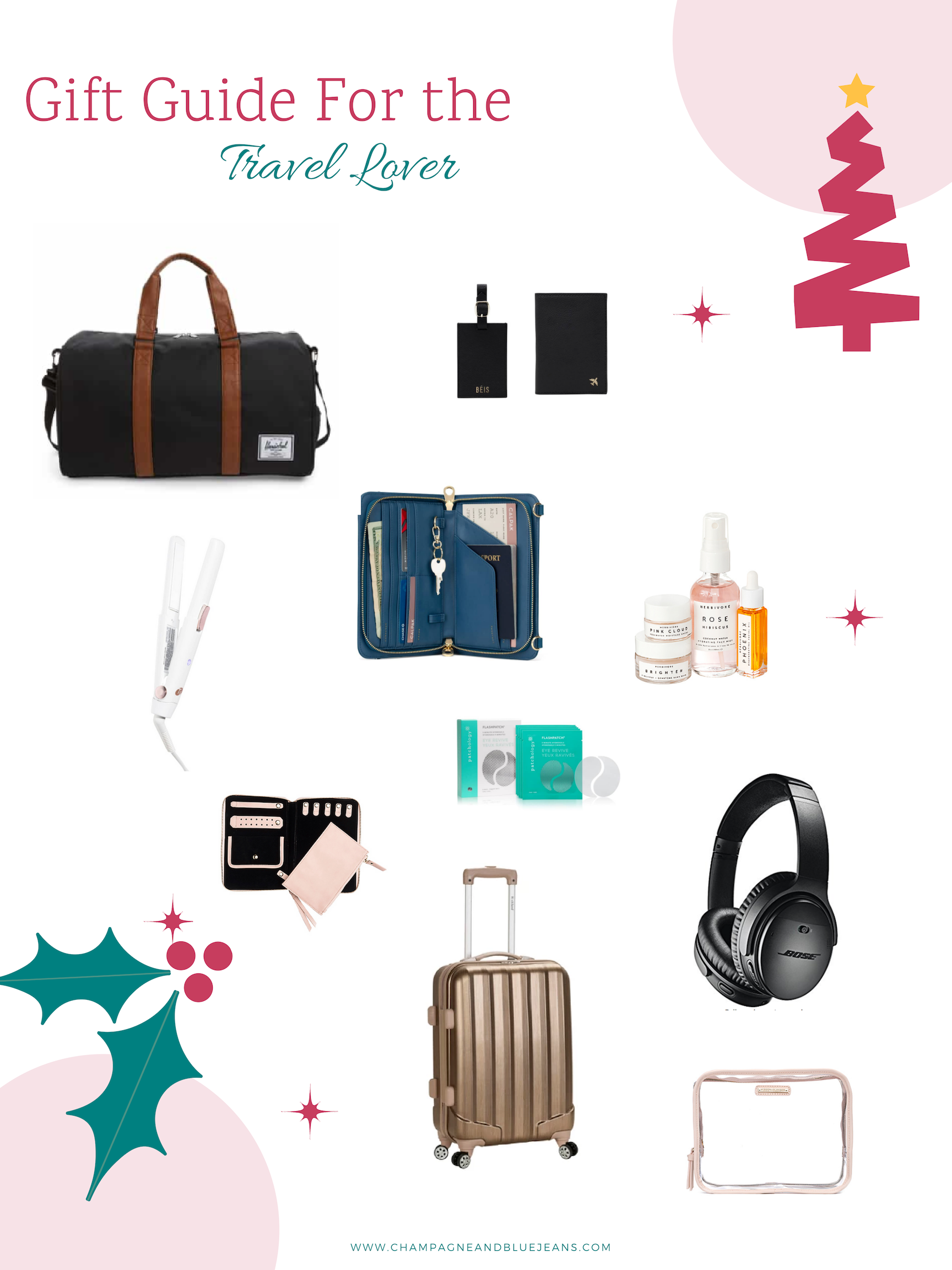 Christmas Gift Guide for Travelers by Champagne and Blue Jeans